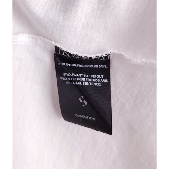 Stolen Girlfriends Club "Live" Classic Tank Top S Mens White Sleeveless Tee $75 - Picture 8 of 9
